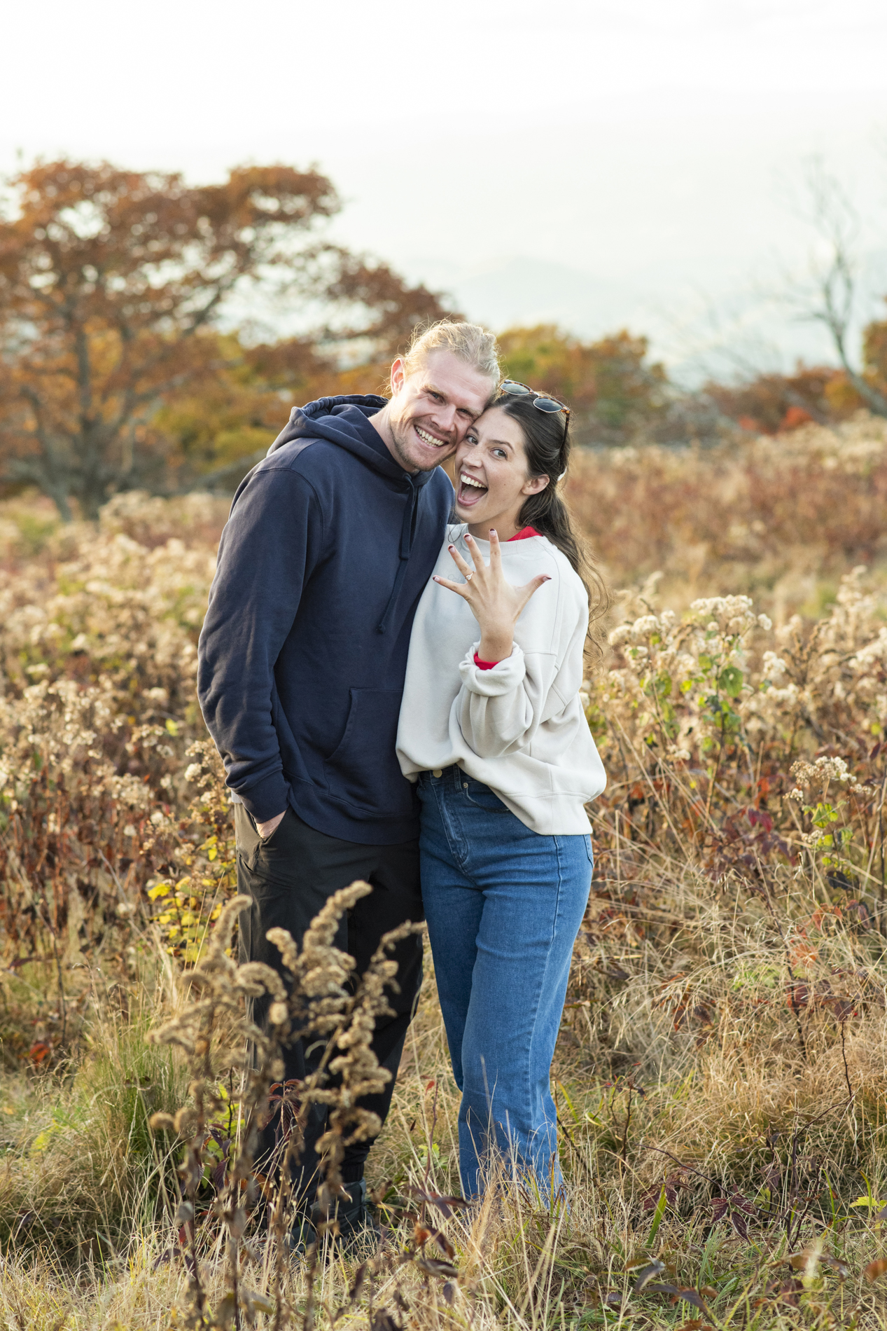 Couple excited with Engagement Proposal Planning Asheville