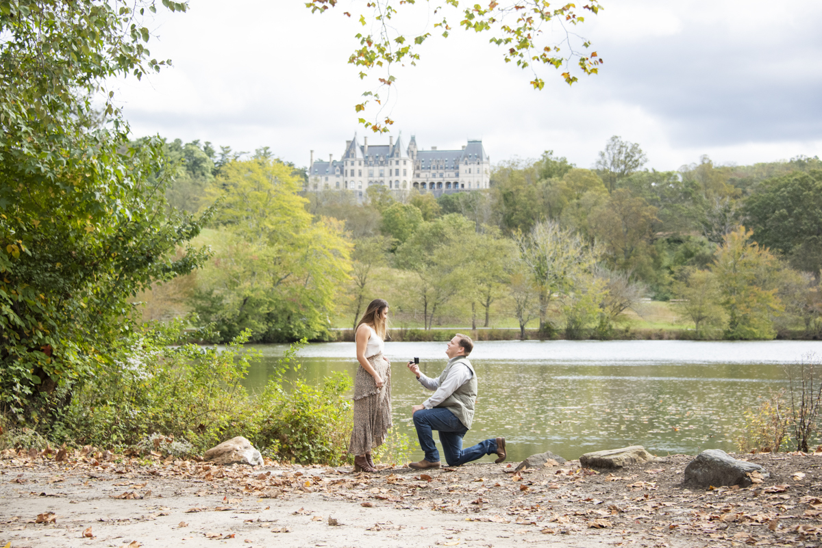 Man proposing during Engagement Proposal Planning Asheville