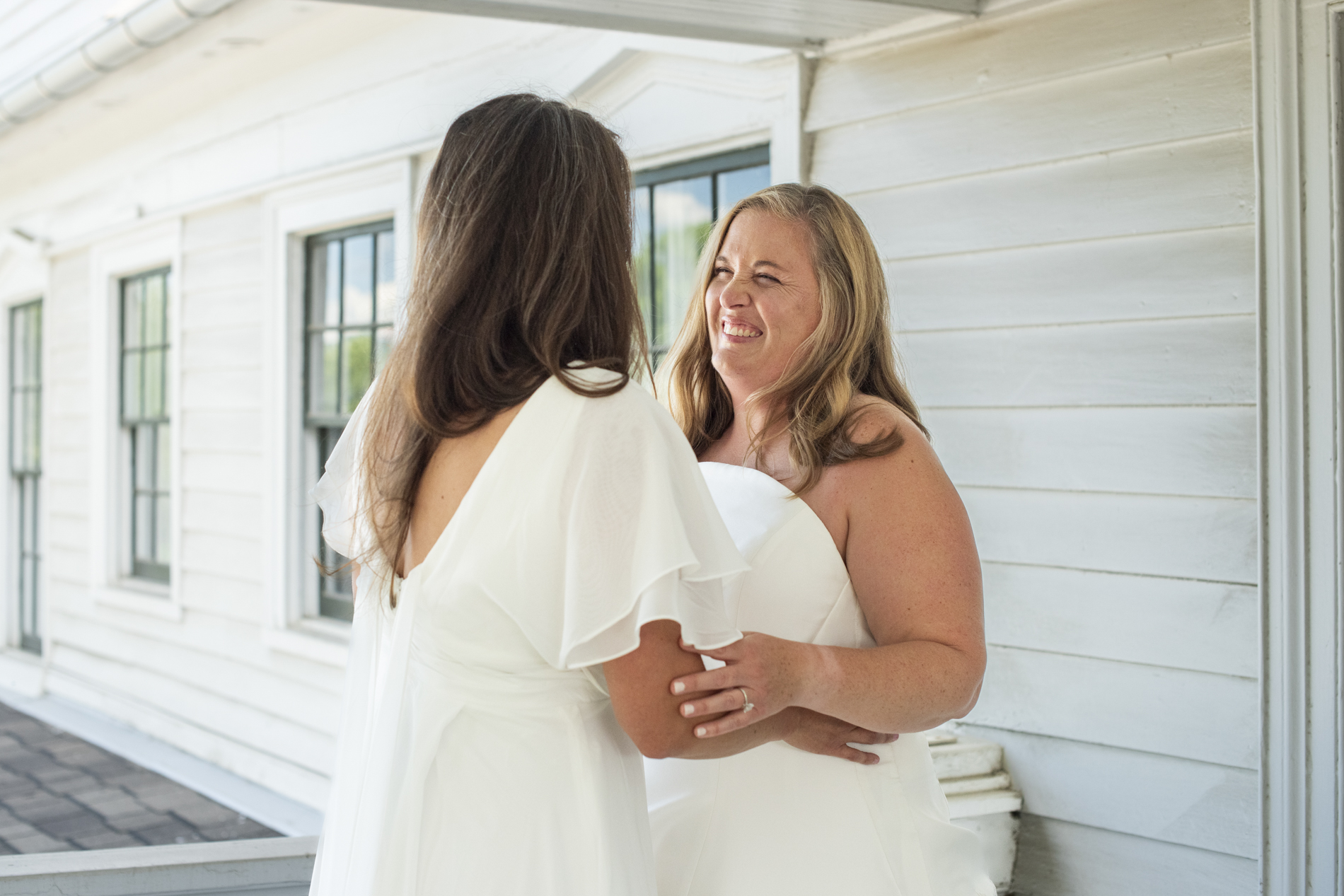 LGBTQ wedding couple first look