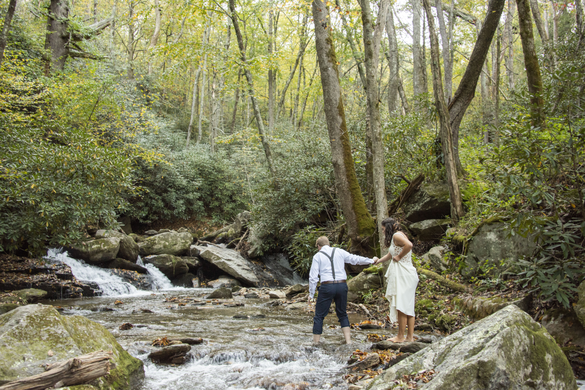laughing waters wedding outdoor creek