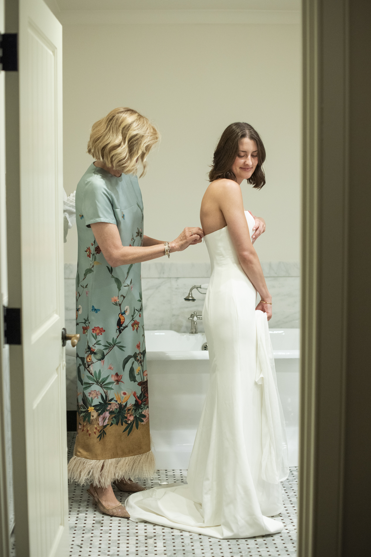 Bride getting ready for wedding