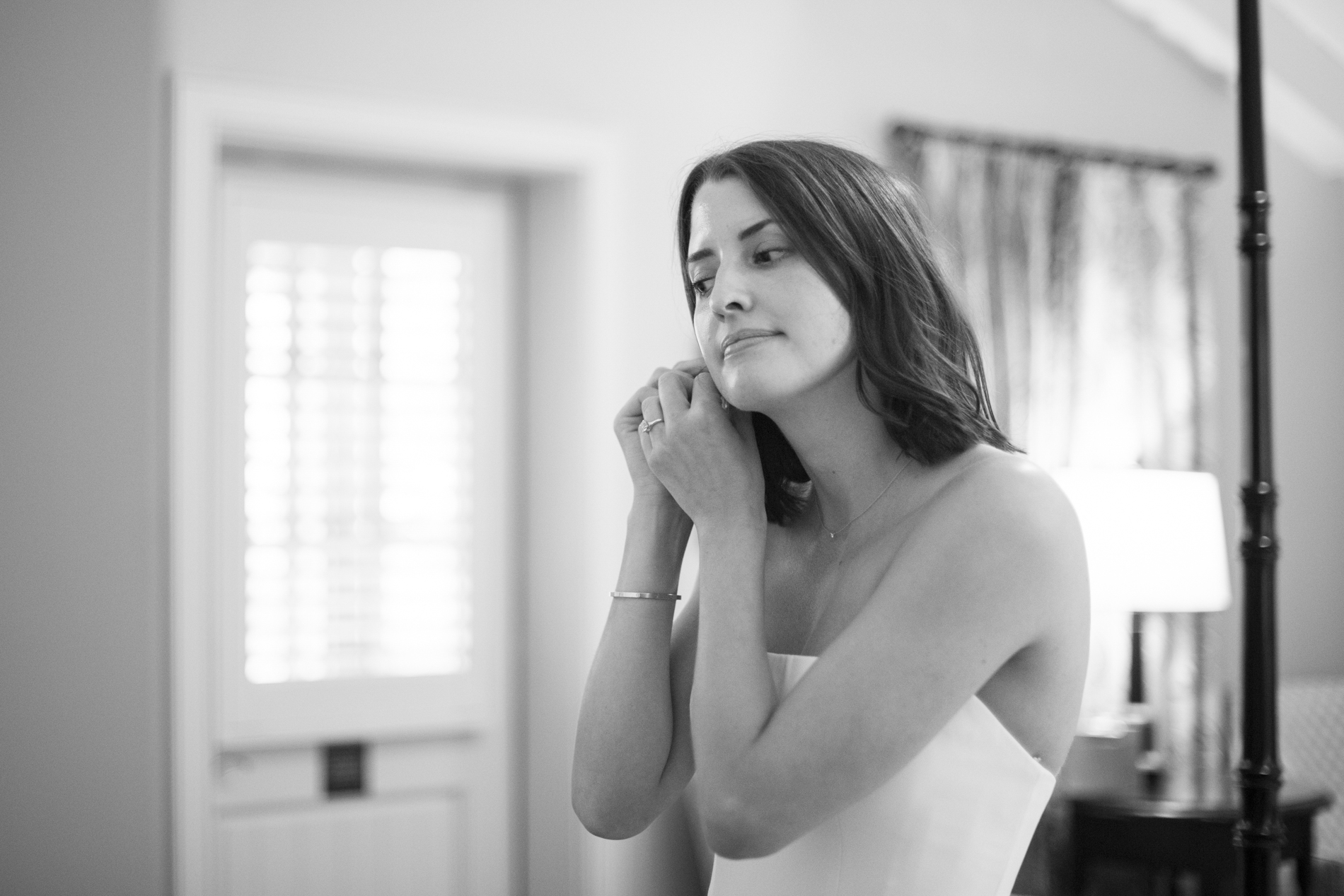 Bride getting ready for wedding