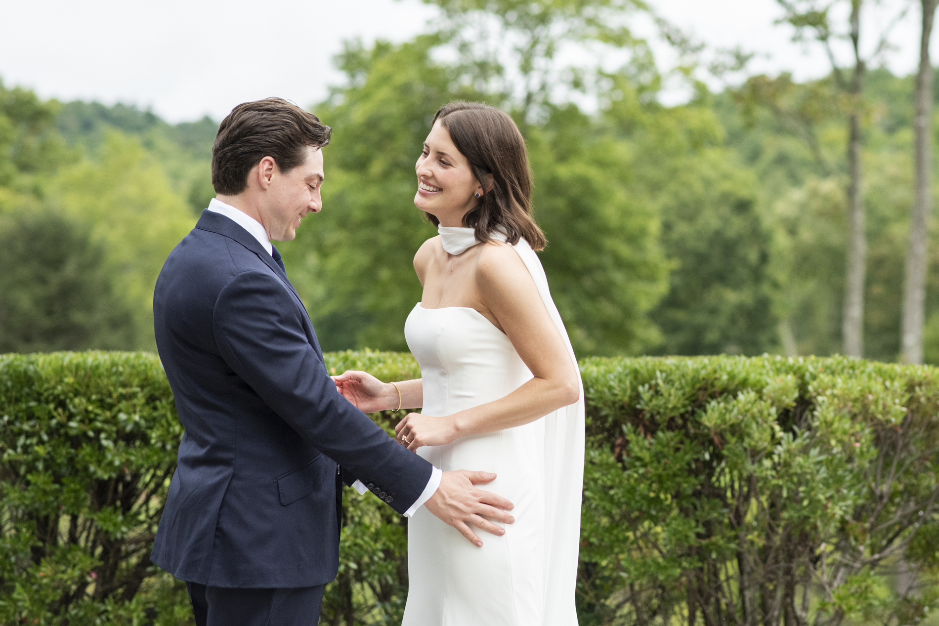 Wedding couple first look