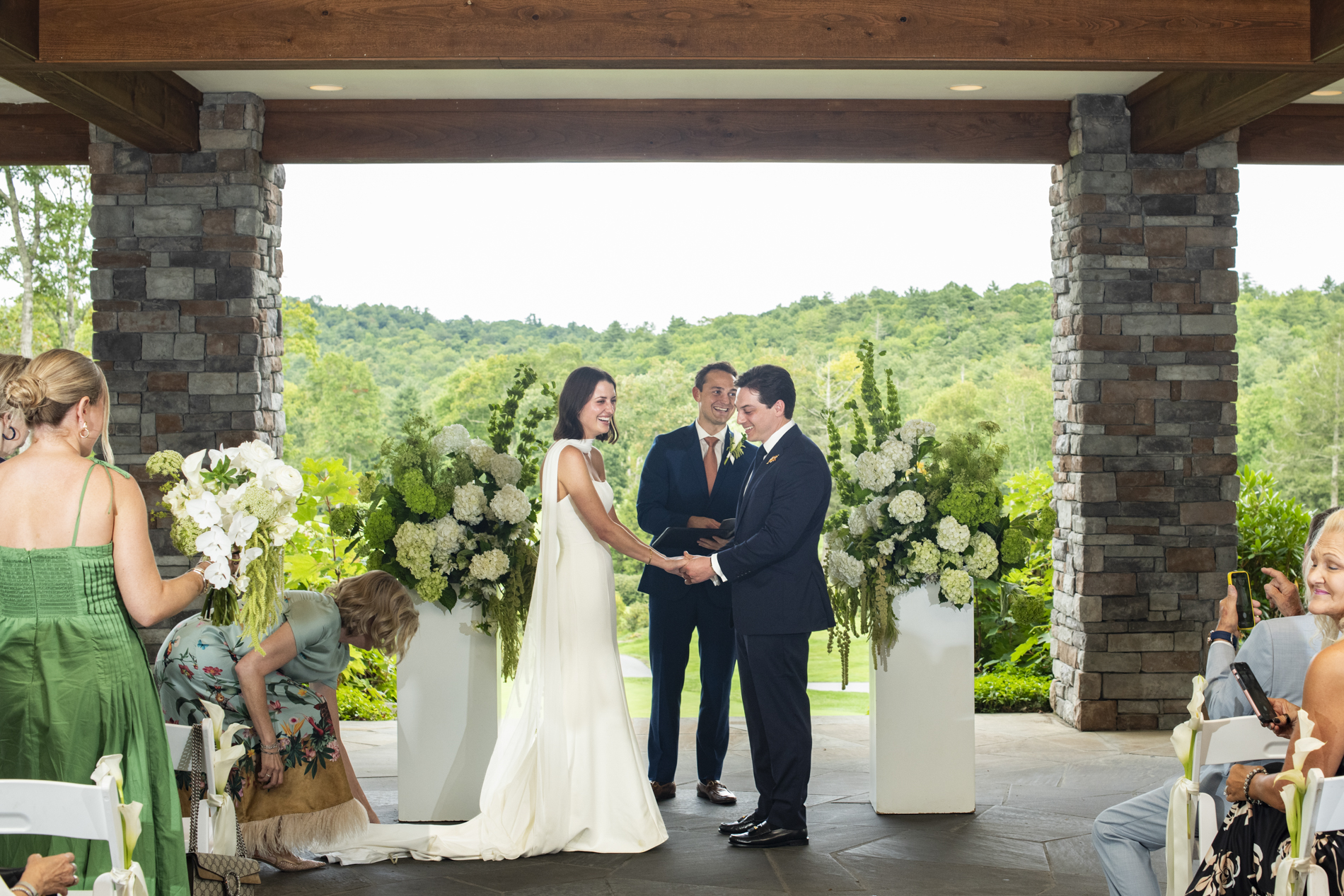 Wedding ceremony at Old Edwards Club in Cashiers, NC